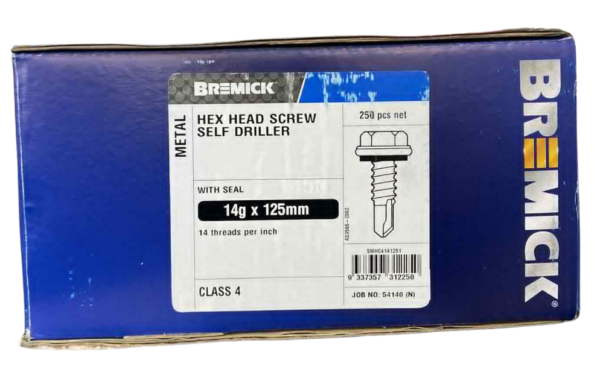 BREMICK Hex Head Screw Self Driller 14gx125mm - box 250pcs - Image 3